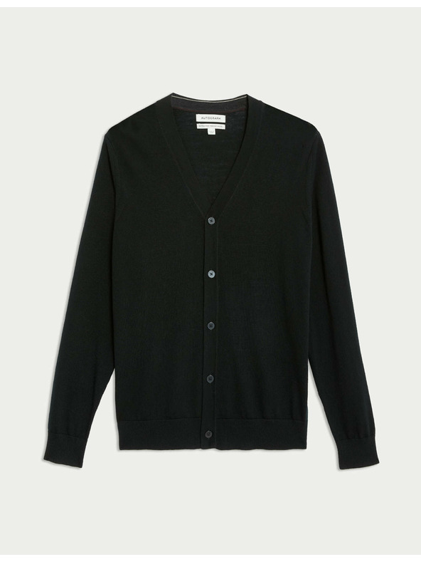 Marks & Spencer Kardigan s V-izrezom od vune merino Marks & Spencer crna