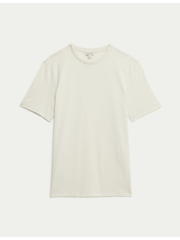 Marks & Spencer Majica od premium pamuka, uski kroj Marks & Spencer krem