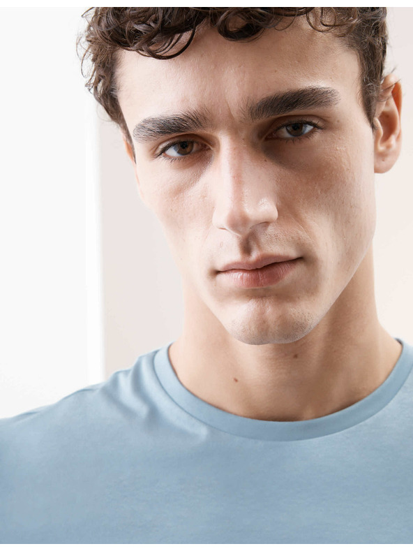 Marks & Spencer Majica od premium pamuka, uski kroj Marks & Spencer plava