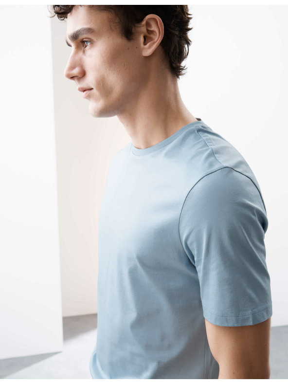 Marks & Spencer Majica od premium pamuka, uski kroj Marks & Spencer plava