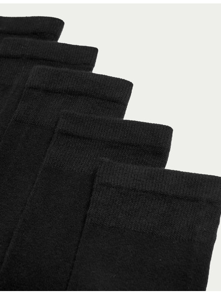 Marks & Spencer Paket od 5 parova iznimno udobnih gležnjačkih čarapa s visokim udjelom pamuka Marks & Spencer crna