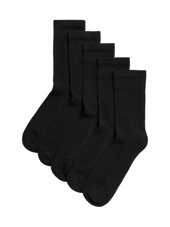 Marks & Spencer Paket od 5 parova iznimno udobnih gležnjačkih čarapa s visokim udjelom pamuka Marks & Spencer crna