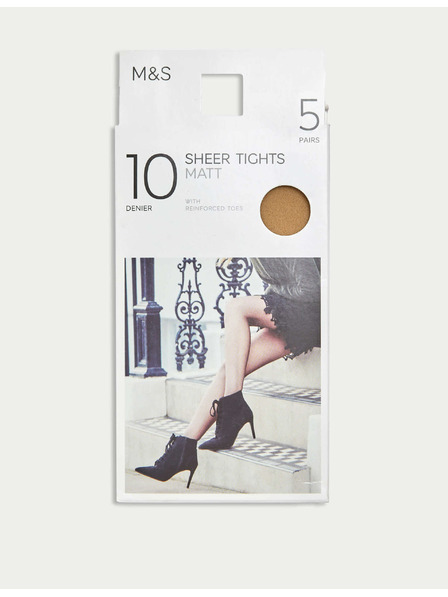 Marks & Spencer Čarape 10 DAYS, 5 pari u pakiranju Marks & Spencer bež