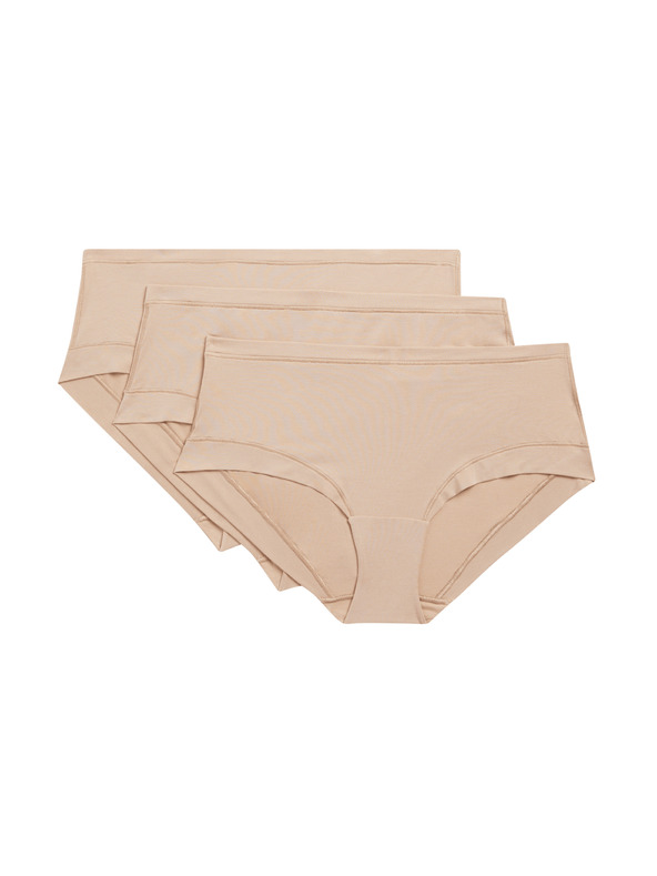 Marks & Spencer Šortkaste gaćice od modala niskog struka s tehnologijom Flexifit™, 3 kom Marks & Spencer bež