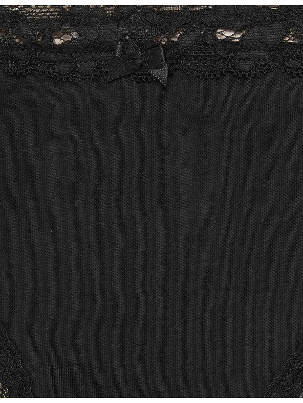 Marks & Spencer Pamučne gaćice s čipkom set 3 kom Marks & Spencer crne