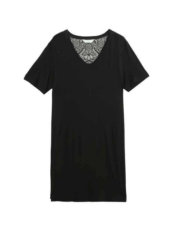 Marks & Spencer Spavaćica s čipkom Marks & Spencer crna