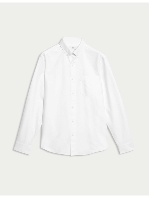 Marks & Spencer Oxford košulja uskog kroja, od čiste pamučne tkanine Marks & Spencer bijela