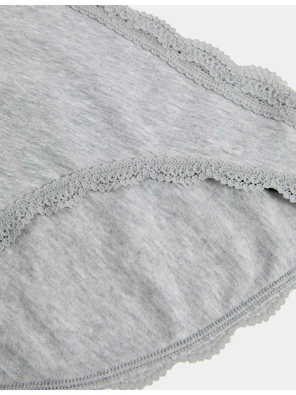 Marks & Spencer Pamučne bikini gaćice s čipkom, set od 3 kom Marks & Spencer zelena