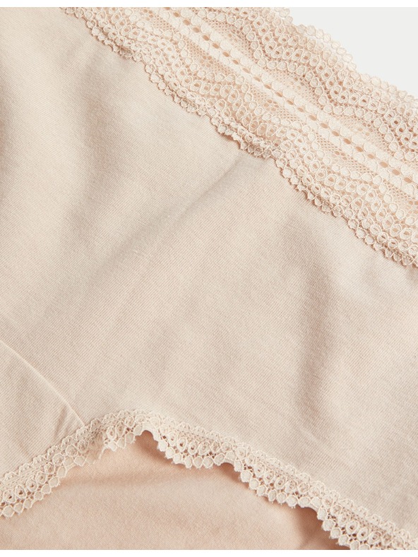 Marks & Spencer Kratke hlačice s visokim strukom i visokim udjelom pamuka, 3 kom Marks & Spencer bež