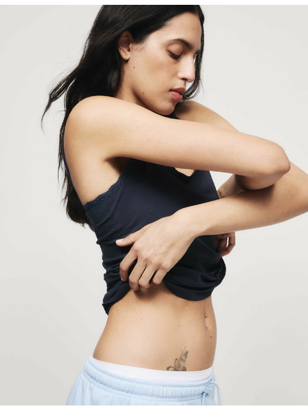 Marks & Spencer Majica s čipkanim rubom i visokim udjelom pamuka, 3 kom Marks & Spencer mornarsko plava