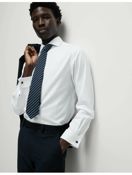 Marks & Spencer Marks & Spencer bijela košulja od kepera blago pripijenog kroja od luksuznog pamuka s duplim manšetama