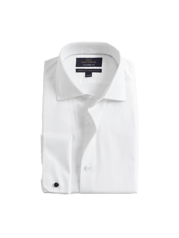 Marks & Spencer Marks & Spencer bijela košulja od kepera blago pripijenog kroja od luksuznog pamuka s duplim manšetama