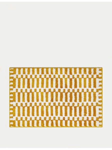Marks & Spencer Brzo sušeći kupaonski tepih od pamučne mješavine s geometrijskim motivom Marks & Spencer žuta