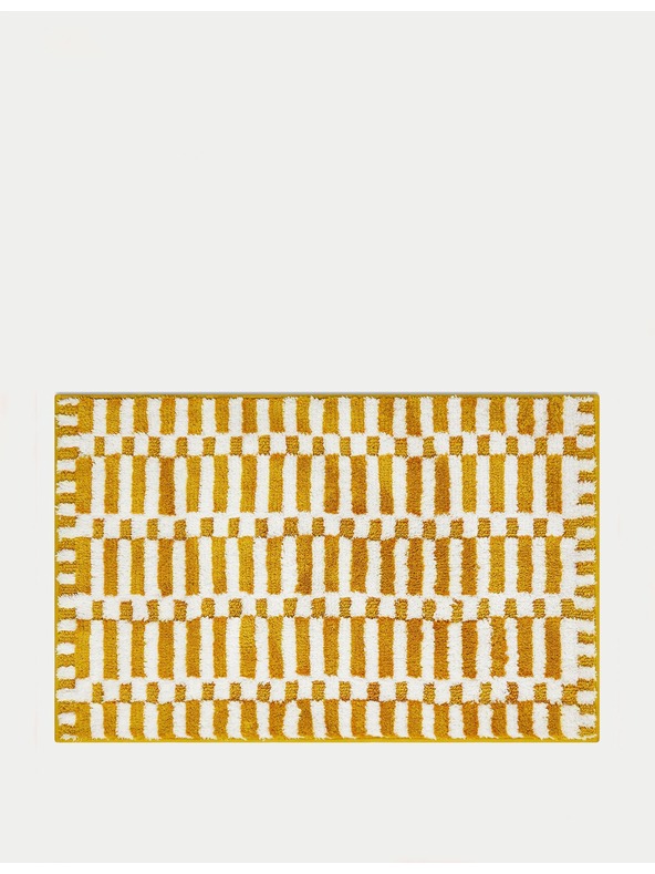Marks & Spencer Brzo sušeći kupaonski tepih od pamučne mješavine s geometrijskim motivom Marks & Spencer žuta