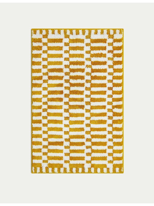 Marks & Spencer Brzo sušeći kupaonski tepih od pamučne mješavine s geometrijskim motivom Marks & Spencer žuta