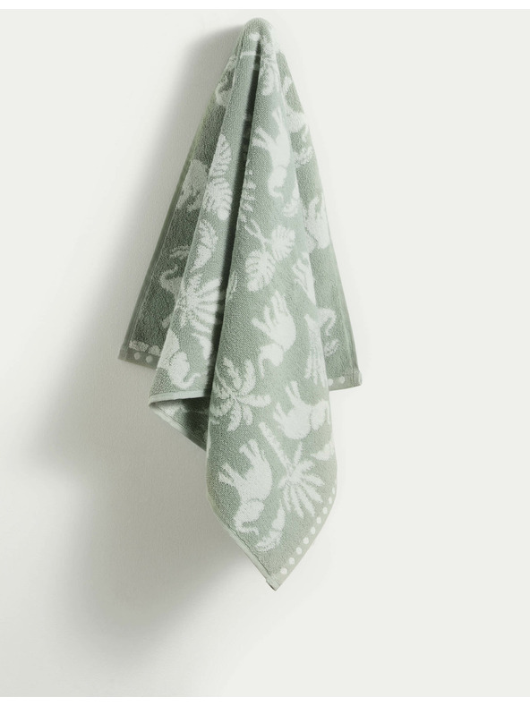 Marks & Spencer Ručnik od čiste pamučne tkanine s motivom slona i palmi Marks & Spencer zelena