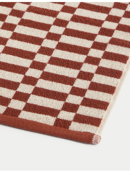 Marks & Spencer Ručnik od čiste pamučne tkanine s geometrijskim motivom kocaka Marks & Spencer siva