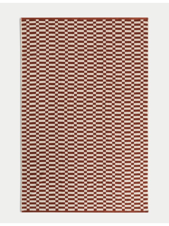 Marks & Spencer Ručnik od čiste pamučne tkanine s geometrijskim motivom kocaka Marks & Spencer siva