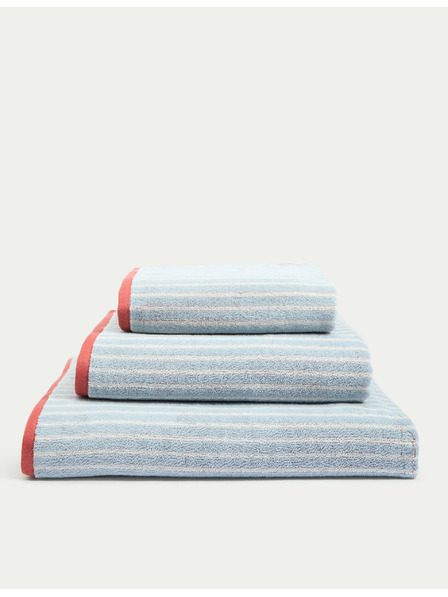 Marks & Spencer Prugasti ručnik od čiste pamučne tkanine Marks & Spencer plava