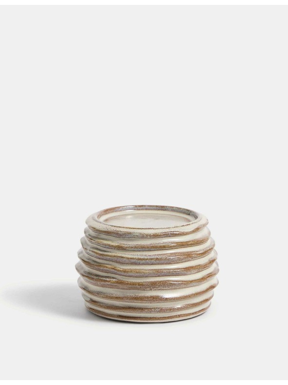 Marks & Spencer Rebrasti keramički svijećnjak Marks & Spencer krem