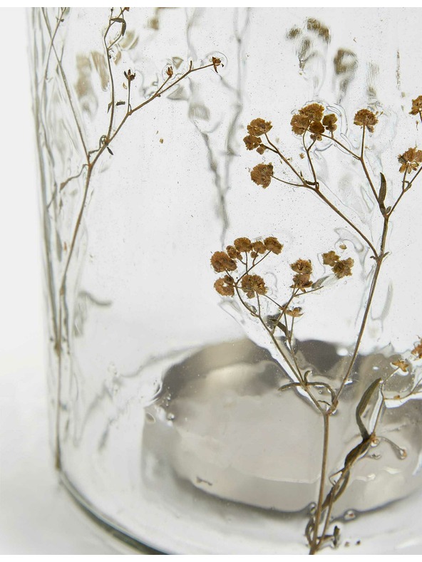 Marks & Spencer Hurricane svijećnjak s utisnutim cvijetom Marks & Spencer bež