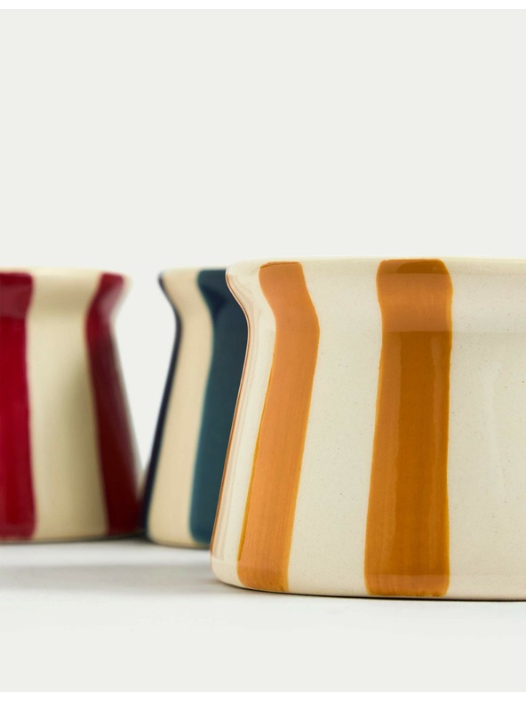 Marks & Spencer Set od 3 prugasta keramička nosača čajnih svijeća Marks & Spencer višebojan
