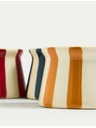 Marks & Spencer Set od 3 prugasta keramička nosača čajnih svijeća Marks & Spencer višebojan