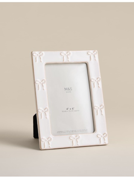 Marks & Spencer Okvir za slike s keramičkom mašnom 4x6 inča Marks & Spencer bijela