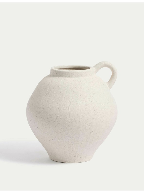 Marks & Spencer Mala keramička vaza s oblikovanom ručkom Marks & Spencer bijela