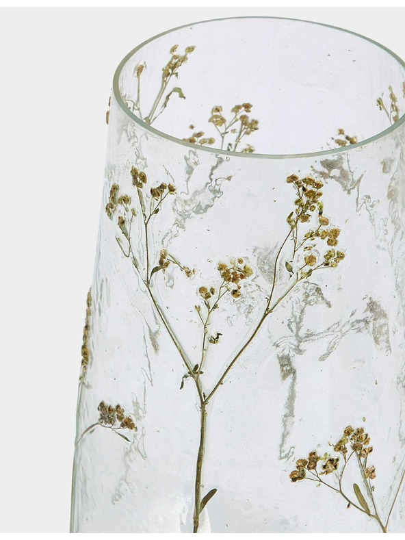 Marks & Spencer Staklena vaza s motivom cvijeća Marks & Spencer bež