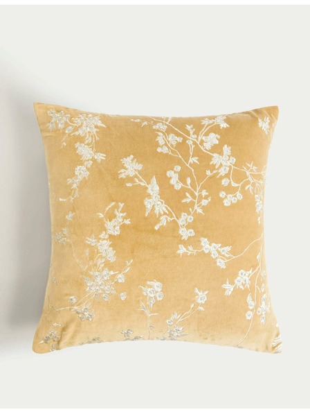 Marks & Spencer Baršunasti jastučić s izvezenim cvjetovima trešnje Marks & Spencer zlatna