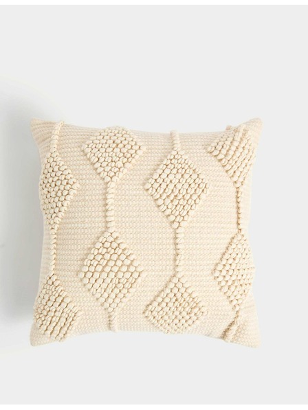 Marks & Spencer Jastuk od čistog pamuka s vez i geometrijskim uzorkom Marks & Spencer krem