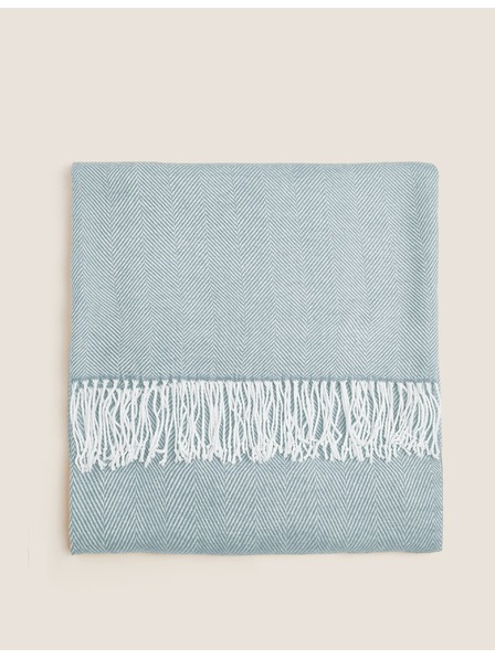 Marks & Spencer Prekrivač s uzorkom riblje kosti Marks & Spencer plava