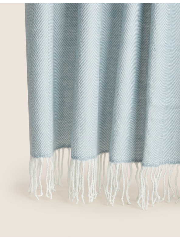 Marks & Spencer Prekrivač s uzorkom riblje kosti Marks & Spencer plava