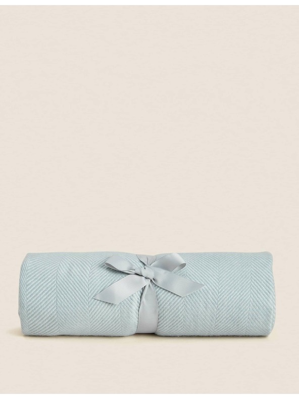 Marks & Spencer Prekrivač s uzorkom riblje kosti Marks & Spencer plava