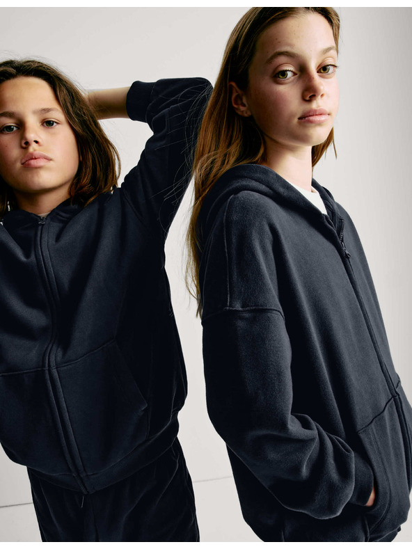 Marks & Spencer Jednobojna hoodie s visokim udjelom pamuka (6–16 godina) Marks & Spencer mornarsko plava