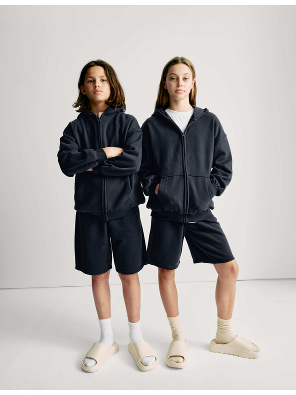 Marks & Spencer Jednobojna hoodie s visokim udjelom pamuka (6–16 godina) Marks & Spencer mornarsko plava
