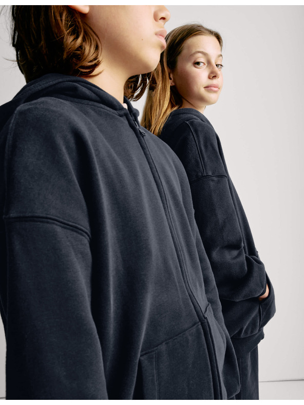 Marks & Spencer Jednobojna hoodie s visokim udjelom pamuka (6–16 godina) Marks & Spencer mornarsko plava
