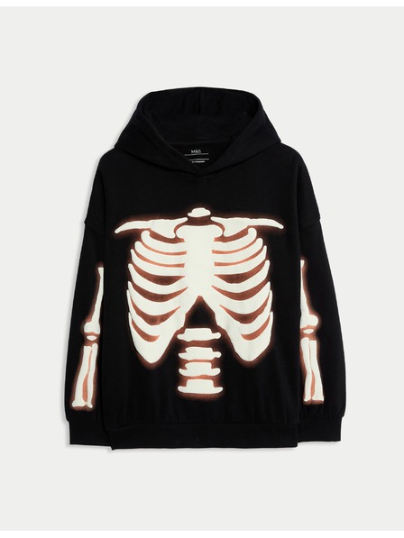 Marks & Spencer Skeleton hoodie s visokim udjelom pamuka (6-16 godina) Marks & Spencer crna