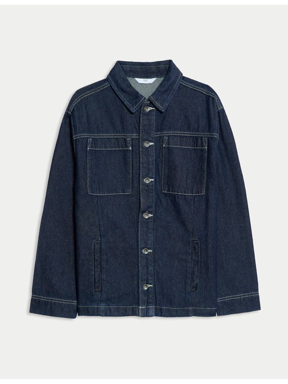 Marks & Spencer Traper košulja od čistog pamuka (6–16 godina) Marks & Spencer mornarsko plava