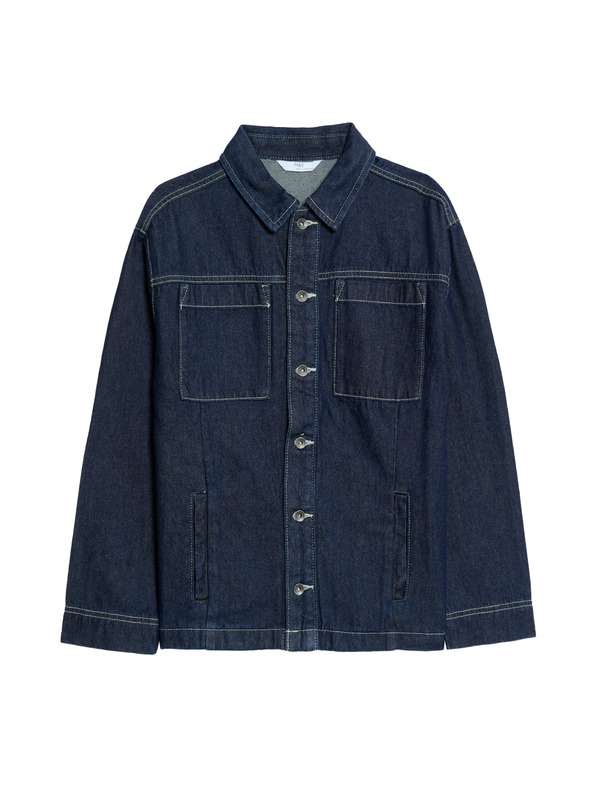 Marks & Spencer Traper košulja od čistog pamuka (6–16 godina) Marks & Spencer mornarsko plava