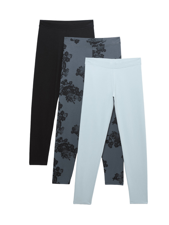 Marks & Spencer 3 kom tajice s printom i visokim udjelom pamuka (6–16 godina) Marks & Spencer siva