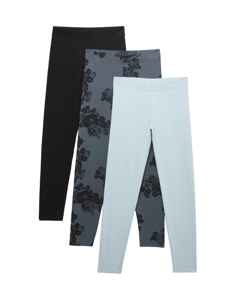 Marks & Spencer 3 kom tajice s printom i visokim udjelom pamuka (6–16 godina) Marks & Spencer siva
