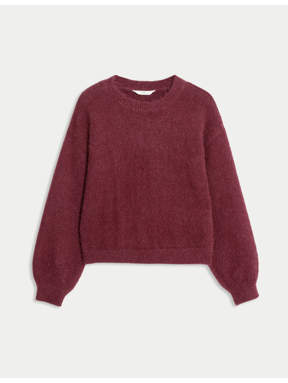 Marks & Spencer Jednobojan džemper (6-16 godina) Marks & Spencer crvena