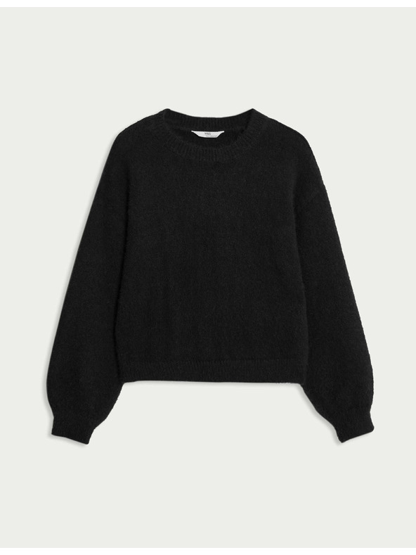 Marks & Spencer Jednobojan džemper (6-16 godina) Marks & Spencer crna