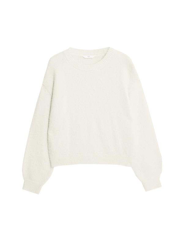 Marks & Spencer Jednobojan džemper (6-16 godina) Marks & Spencer krem