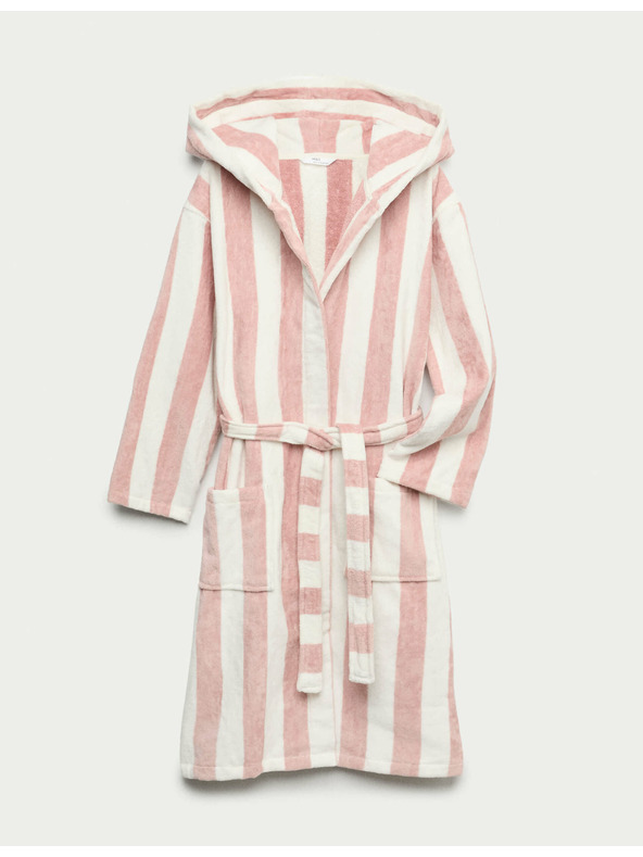 Marks & Spencer Prugasti ogrtač s kapuljačom, od čiste pamučne tkanine (9 mjeseci – 10 godina) Marks & Spencer ružičasta