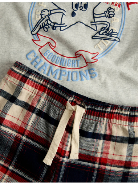 Marks & Spencer Karirana pidžama od čiste pamuke sa zvjezdanom grafikom (12 mjeseci – 8 godina) Marks & Spencer siva