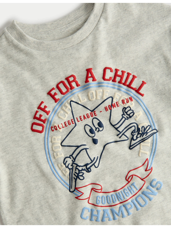 Marks & Spencer Karirana pidžama od čiste pamuke sa zvjezdanom grafikom (12 mjeseci – 8 godina) Marks & Spencer siva