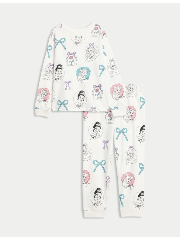 Marks & Spencer Pidžama od čiste pamuke Disney Princess™ (2-8 godina) Marks & Spencer boja kreme